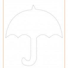 Dotted Line Umbrella Outline Coloring Activity