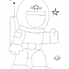 Astronaut Coloring Activity: Space Exploration with 1 Astronaut and Various Celestial Objects