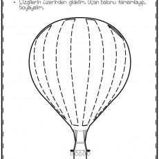 Çizgi Çalışması: Uçan Balon Tamamlama ve Boyama Etkinliği