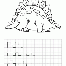 Stegosaurus Coloring Activity with Graphing Exercises