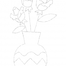 Dotted Rose Vase Art
