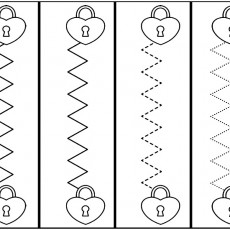 Zigzag Desenlerle Kalp Şeklinde Kilit Çizimi Eğitimi - 4 Adım Uygulama