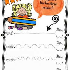 Çizgileri Birleştir ve Öğren - Eğitici Etkinlik İçi Çizim Materyali