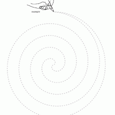 Spiral Writing Practice Exercise - Example Hand with Pencil
