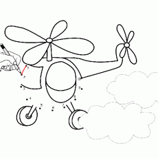 Çizim - Eğlenceli Helikopterin Parçaları ve Havada Uçma Mekanizması