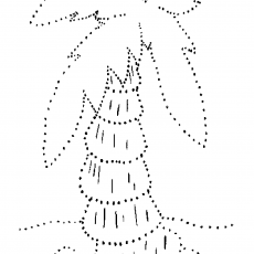 Palm Tree Drawing with Beach Elements - Educational Art Activity