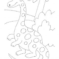 Dinozor Boyama Sayfası: Dotted Dinozor Çizimi (1 Dinosaurus)