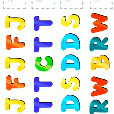 Renkli Harf Çalışması: J, F, C, T, D, S, B, R, W Harfleriyle Alıştırma