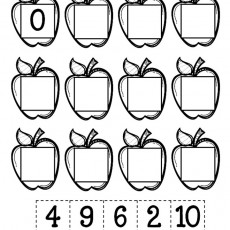 Rakamları Sıralama Etkinliği: Elmalar ve Rakamlar (0, 4, 9, 6, 2, 10, 3, 1, 8, 7, 5)