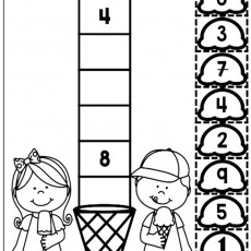 Çocuklar için Sayı Ve Kesme Yapıştırma Etkinliği: 10, 8, 7, 6, 5, 4, 3, 2, 1