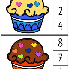 Renkli Dondurma Topları ve Sayılar: 5 (beş), 2 (iki), 4 (dört) ve 8 (sekiz), 7 (yedi), 6 (altı)