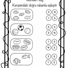 Nesneleri Say ve Eşleştir: Rakamlarla Öğrenme Etkinliği (1-5)