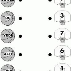 Basketbol Topları ile Sayılar: 9 (Dokuz), 3 (Üç), 7 (Yedi), 6 (Altı), 1 (Bir)