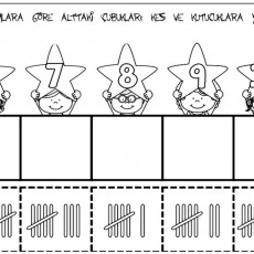 Rakamlar ve Kesirler: 6, 7, 8, 9, 10 ile Kes ve Yapıştır Eğitici Materyali