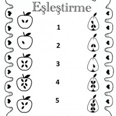 Eşleştirme: Elma ve Armut Figürleri ile Eğitim Materyali (1 Elma, 2 Armut)