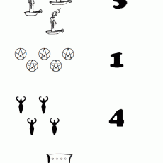 Candle Counting and Symbol Recognition: 5 Candles, 1 Star, 4 Figurines, 3 Goblet Activity