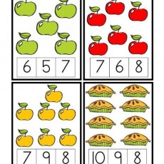Renkli Meyveler ve Pasta Sayma Çalışması: 6-7-5-7, 7-6-8, 7-9-8, 10-9-8