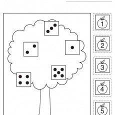 Dice Counting Tree Activity for Kids: Match Dice to Apples (1-5)
