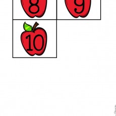 Red Apples with Numbers 8, 9, and 10