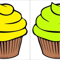 İki Renkli Cupcake: Sarı ve Yeşil Kek