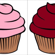 İki Renkli Cupcake: Pembe ve Bordo Krema