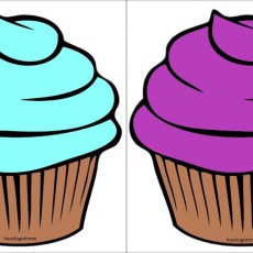 İki Renkli Cupcake: Mavi ve Mor İle Kek Tasarımı