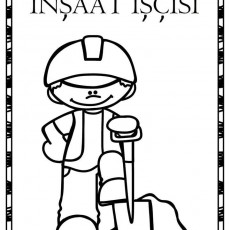 İnşaat İşçisi ve Araçları: Eğitici Çizim Materyali