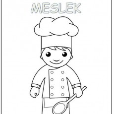 Hayalimdeki Meslek: Aşçı Çizim Çalışması (Renkli Boyama Sayfası)