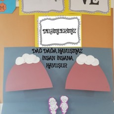 Öğretici Poster: Atasözleri ve Deyimlerimiz - Dağ Dağa Kavuşmaz, İnsan İnsana Kavuşur