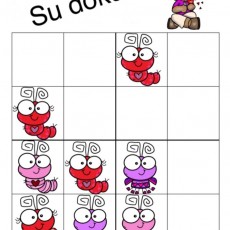 Su Doku 3 Eğitici Materyali - Sevimli Solucanlar ve Kız Çocuk Karakteri