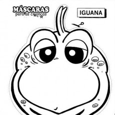 Iguana Maske Çizimi - Çocuklar için Eğlenceli Eğitim Materyali