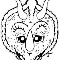 Çocuklar için Dinozor Maskesi - Triceratops Tasarımı