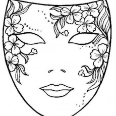 Çiçek Desenli Maske Çizimi