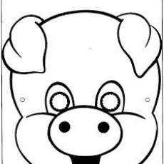 Pig Face Coloring Activity for Children