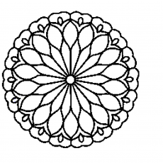 Çiçek Deseni Mandala Boyama Sayfası