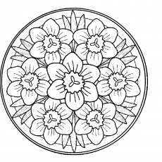 Dört Kelebekli Çiçek Deseni (8 Çiçek, 4 Yaprak)