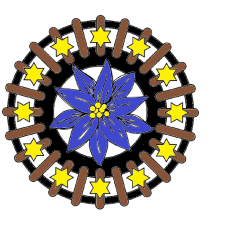 Edelweiss and Stars Mandala Design