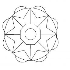 Geometrik Şekil: Sekiz Yıldızlı Desenli Çizim (8 Yıldız)