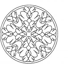 Çiçek Deseni Mandala Boyama Sayfası