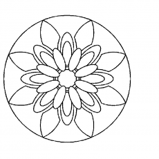 Çiçek Deseni Boyama Sayfası - Mandala