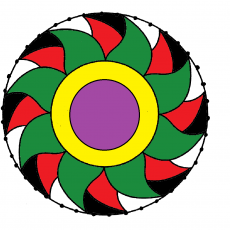 Renkli Mandala Deseni: 8-Dalga Çiçeği