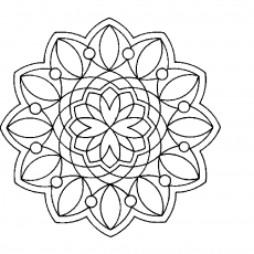 Geometrik Mandala Boyama Sayfası