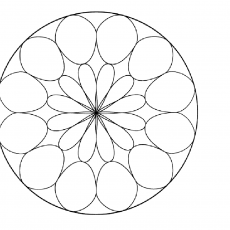 Çiçek Deseni: 12 Ovalin Sarmal Deseni ile Dairevi Geometrik Tasarım
