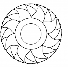Geometrik Desen: Çiçek Biçiminde Dairesel Süslü Mandala Çizimi