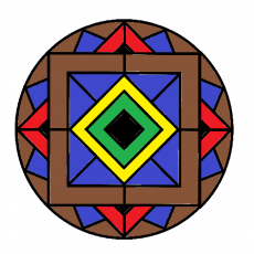 Geometric Colorful Pattern with Triangles and Squares