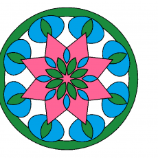 Renkli Çiçek Motifli Mandala Deseni