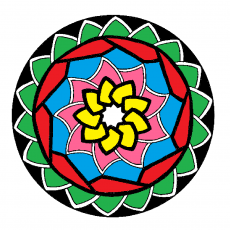 Renkli Mandala Çiçek Deseni - Öğrenme ve Yaratıcılık