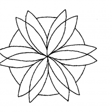Geometrik Çiçek Deseni: 8 Yapraklı Dairesel Şekil