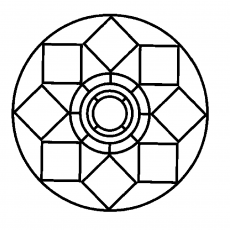 Geometrik Desen: 8 Kenar ve Çember İçinde Şematik Tasarım
