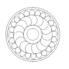 Spiral and Lotus Pattern Coloring Page
